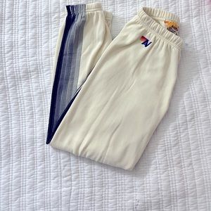 White/Crème Aviator Nation with Black—>grey stripes!